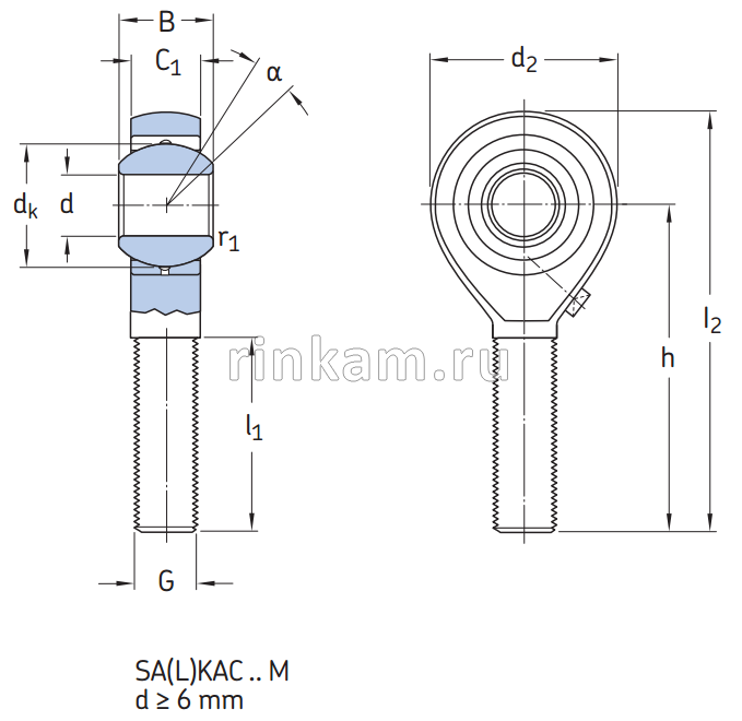 Наконечник SAKAC 5 M импорт IKO (TSM5,GAS5,POS5,GAKR5.PB) прав.наруж.резьба,обслуж.