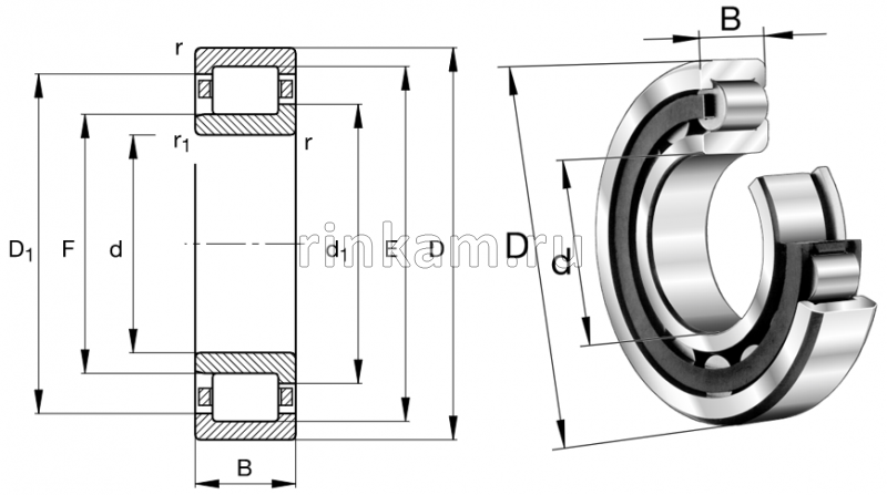 42220 Е импорт SKF (NJ220.ECP)