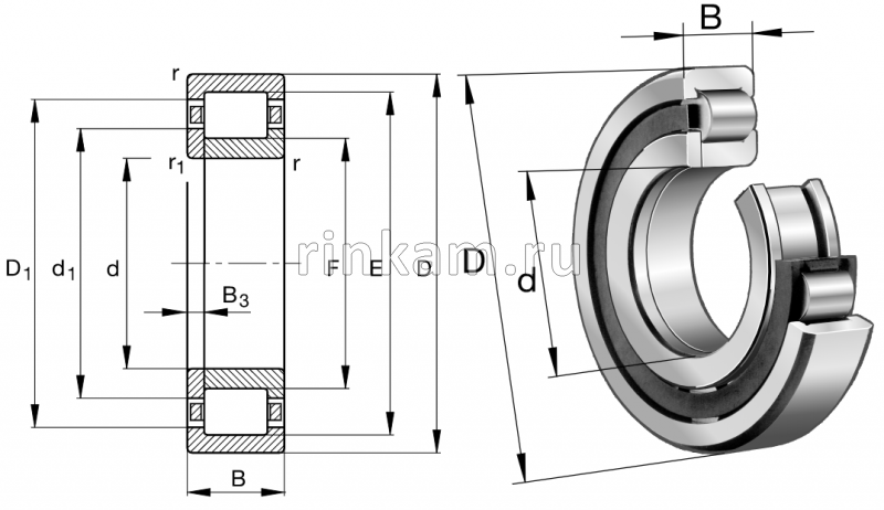 92212 Е импорт SKF (NUP212.ECP)