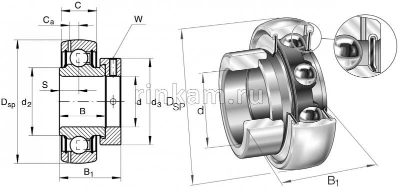 YET 205 импорт NTN (AEL205.D1) (фир.NTN)