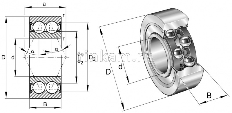 3056307 Е.2RS (70кл) импорт SKF (3307.A-2RS1TN9/C3)