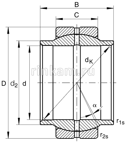 GEG 50 ES.2RS импорт SKF (GE50.LO.2RS,GEEW50.ES.2RS)