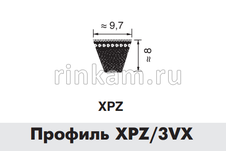 Ремень XPZ-807Lw/AVX10х820La GATES зуб.