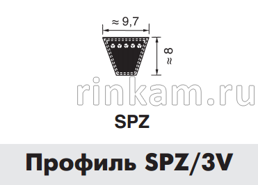 Ремень SPZ/8,5х8-820Lw (10х8-820)
