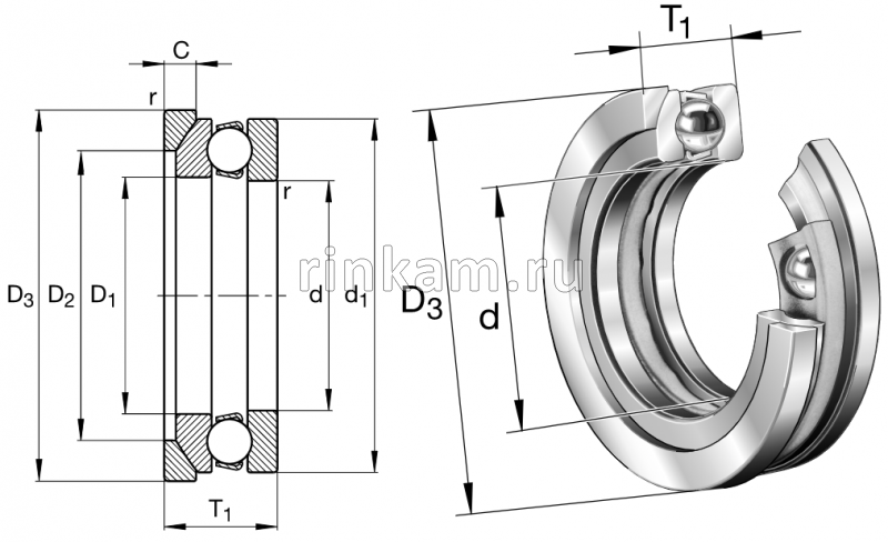 18311 импорт SKF (53311U)