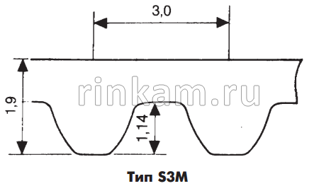 Ремень S3M 231 шир.9мм L=231мм FENNER