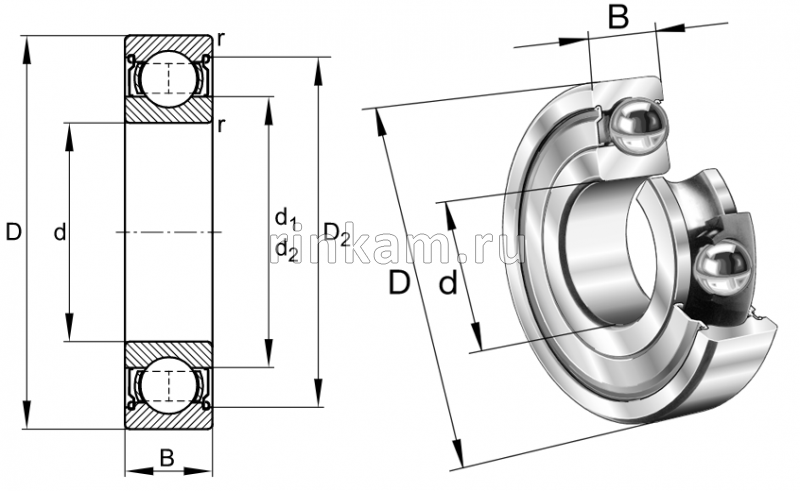 80224 импорт SKF (6224.2Z)