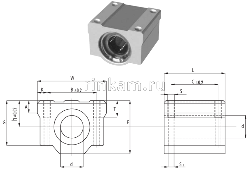 Каретка SC 12 UU (SCS12.UU)
