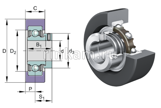 RCSMB 25/65 FA106 импорт INA (RAE25-XL-NPP-FA106 в рез.кожухе) (фир.INA)