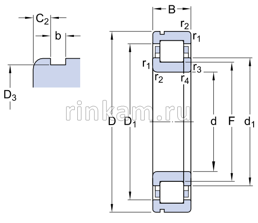 692309 б/сеп. импорт SKF (NUPK309.NR)