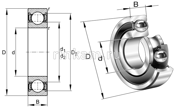 180110 (70кл) импорт SKF (6010.2RS1/C3) (фир.SKF)
