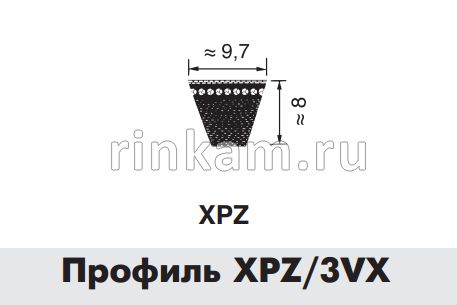 Ремень XPZ-1140Lw/AVX10х1153La FNR BELT зуб.