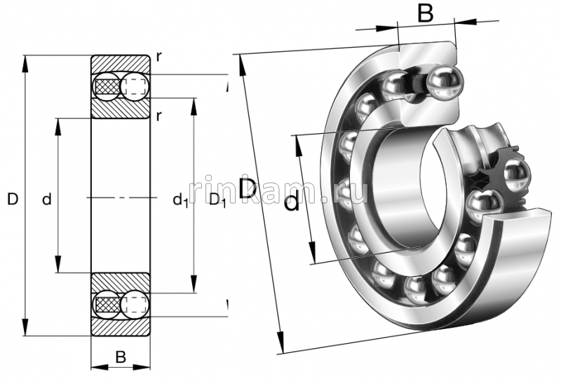 1311 Е (70кл) импорт SKF (1311.E.TN9.C3)