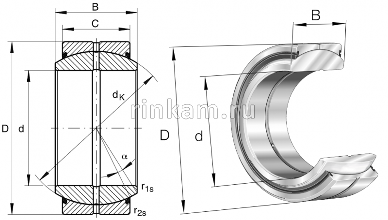 ШСП-30 К.2RS импорт SKF (GE30.ES.2RS) (фир.SKF)